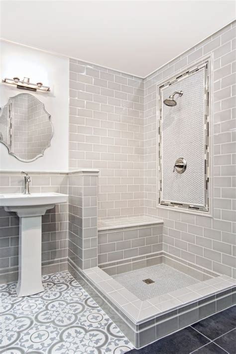 Today, there is so much design inspiration and materials tile can be used from top to bottom in the bathroom, as fabulous and easy to clean floors and as beautiful accent walls to make a statement. Light blue and grey bathroom floor tile - Cheverny Blanc ...