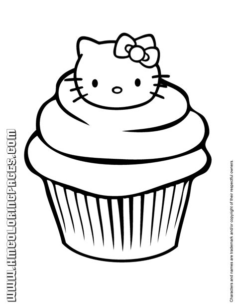 Hello kitty makes birthdays fun! Birthday cupcake coloring pages download and print for free