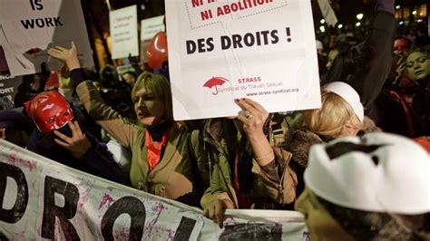 Sex Workers Attend A Protest Demonstration After French Deputies Voted