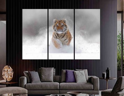 Tiger Canvas Print Tiger Wall Art Photo Gift Interior Design Etsy