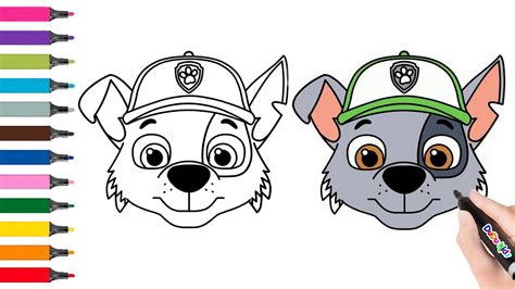 How To Draw Rocky From Paw Patrol Step By Step Rocky Drawing For Kids