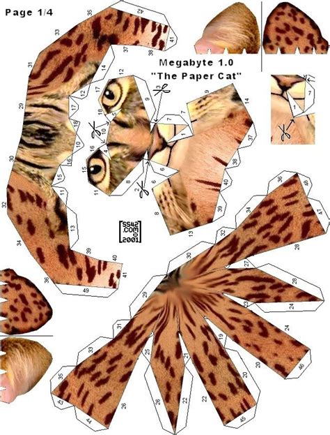 Megabyte Free Paper Toy Cat Pattern A