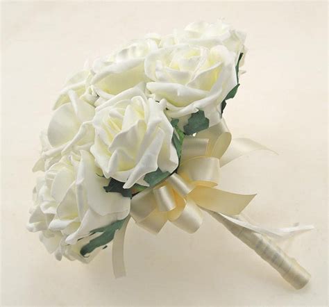 Bridesmaids Ivory Foam Rose Wedding Posy Bouquet Sarahs Flowers