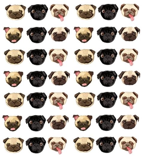 Use This Photo To Make A Cute Pug Pattern Background For Your Twitter