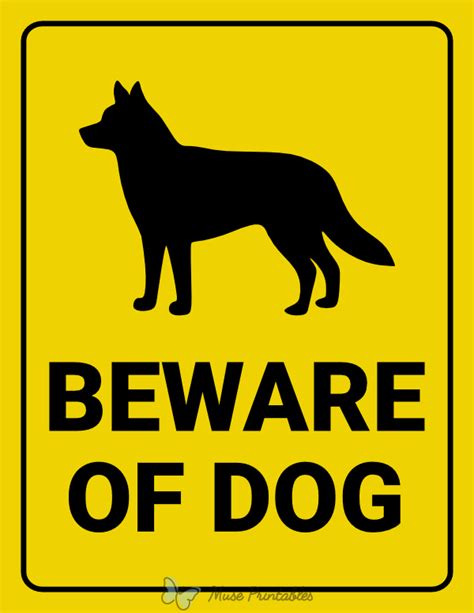 Printable Beware Of Dog Sign