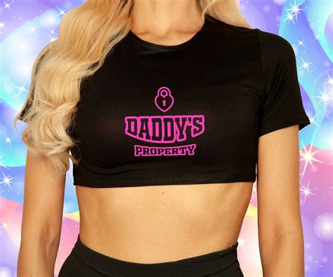 daddy s property crop top ddlg clothing bdsm bimbo doll kawaii princess cute sex clothing etsy