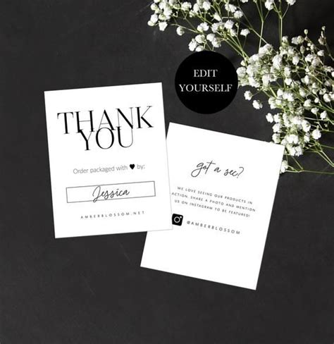 Tags templates are also known as ticket templates, cards, and labels. Printable Thank You For Order Inserts Business Thank You Inserts Thank You For Your Purchase DIY ...