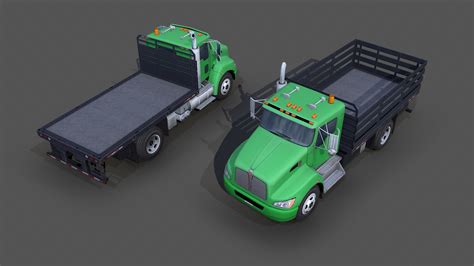 3d Kenworth T370 2012 Flatbed S01 Model Turbosquid 2051973