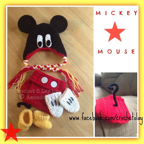 Crochet Newborn Mickey Mouse Set Crochet O Lay By Amanda Original