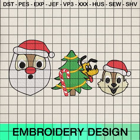 Christmas Chip Pluto Santa Claus Embroidery Design Svglion