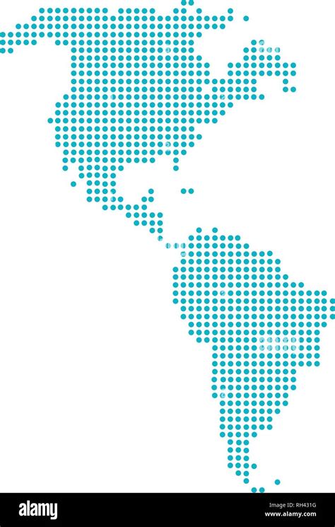 Dotted North And South America Map Vector Illustration Isolated On