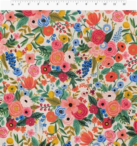 Rifle Paper Co Wildwood Garden Party Pink Rose Floral Botanical Cotton