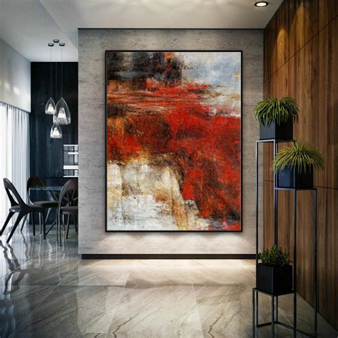 Modern Wall Art Abstract Rustic Minimal Minimalist Contemporary Hand Painted Oil Painting On