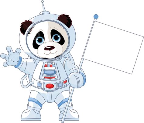 Astronauta Panda Iconos Aventura Universo Vector Png Dibujos Iconos