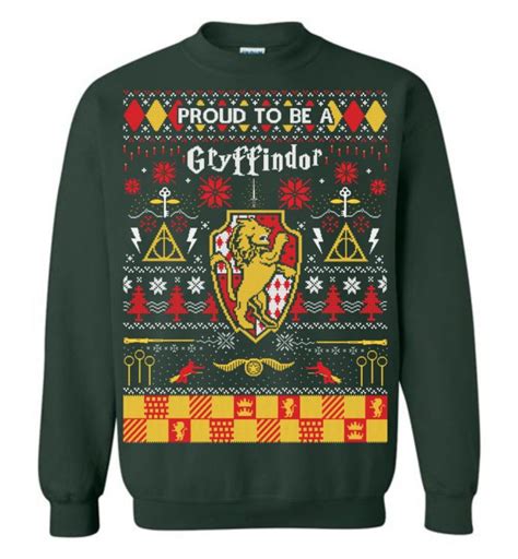 Proud To Be A Gryffindor Christmas Sweater The Muggle Land Co