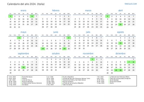 Calendario 2024 Con Días Festivos En Italia Imprimir Y Descargar