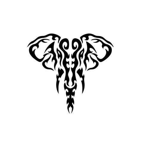 Tribal Elephant Tattoo Head