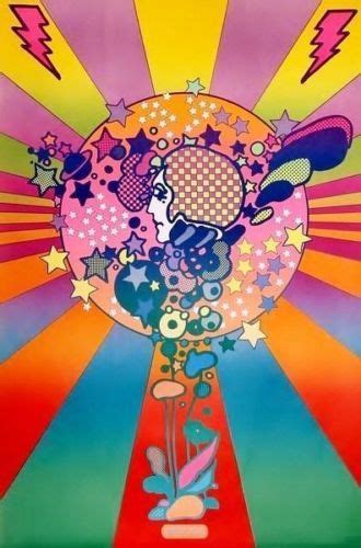 Big 1960s 60s Peter Max Mod Hippy Psychedelic Poster Woodstock Beatles