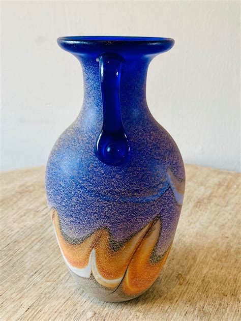 Italian Seguso Vetri D Arte Scavo Murano Glass Marbled Vase The Stonehouse Emporium