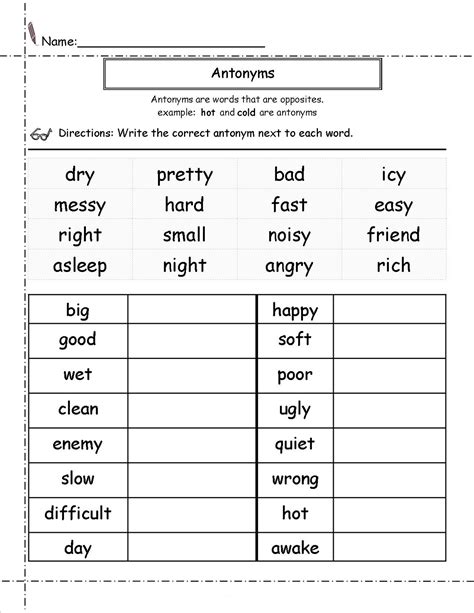 Second Grade Worksheets English Learning Printable