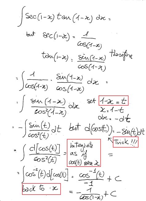 In this video we will learn to integrate xe^x which is done using integration by parts. How do you integrate int sec(1-x)tan(1-x)dx? | Socratic