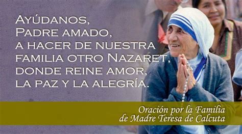 Oración Por La Familia De Madre Teresa De Calcuta Oración Por La