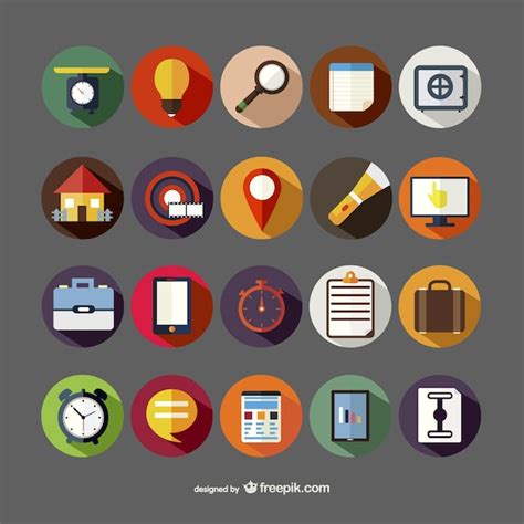 Assorted Round Icons Vector Free Download