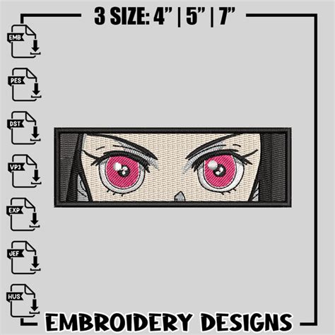 Nezuko Eyes Embroidery Design Kimetsu No Yaiba Embroidery Inspire