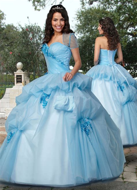 Light Blue Ball Gown Strapless Sweetheart Lace Up Ruffled Full Length