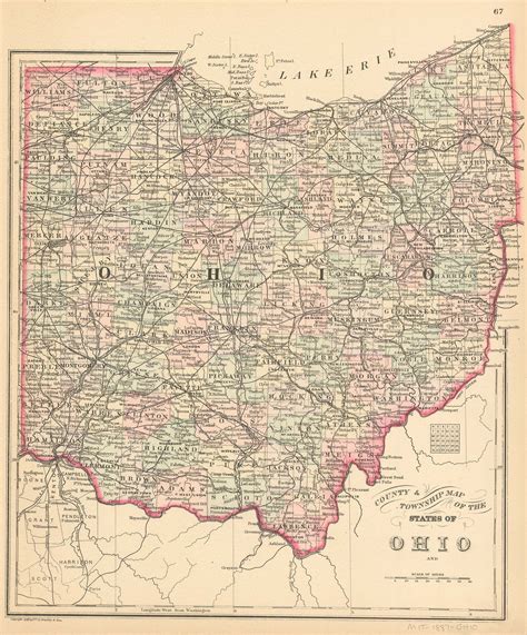 County And Township Map Of The States Of Ohio Barnebys