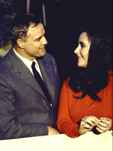 Marlon Brando And Elizabeth Taylor In The 70s They Were Filming Reflections In A Golden Eye
