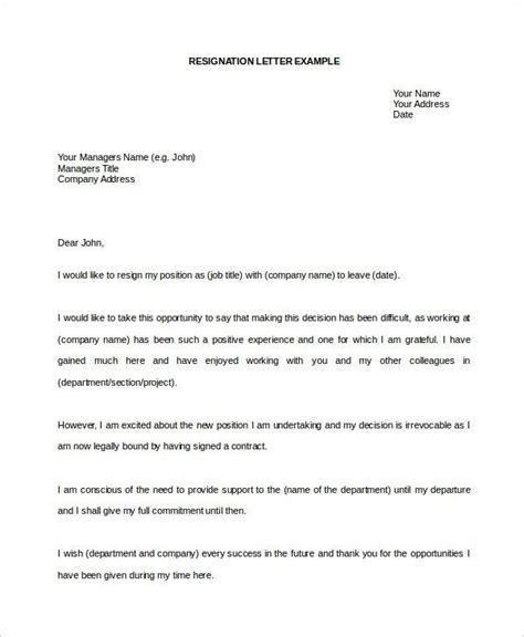 34 The Best Resignation Letter Sample Letter Reference