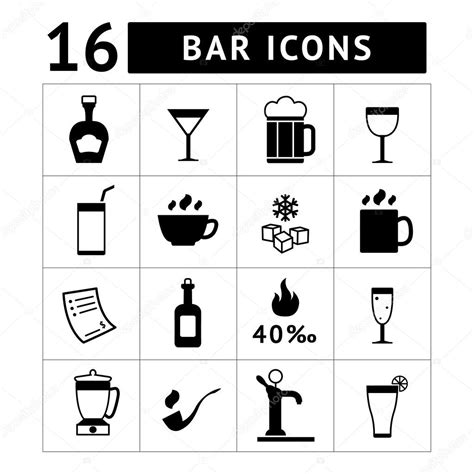 Conjunto De Iconos De Bar Bebidas Y Bebidas Vector Gráfico Vectorial