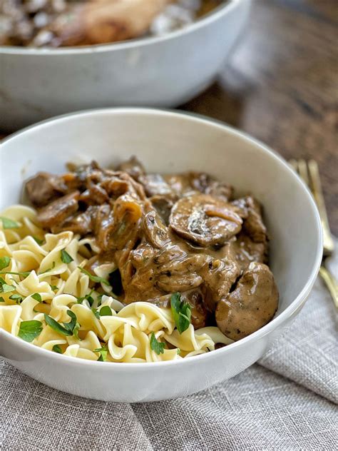 Healthy Beef Stroganoff Sweet Savory And Steph