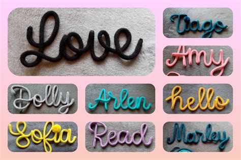 Customised Knitted Wire Words Knitted Wire Names Knitted Etsy Uk