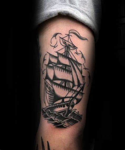 60 Traditional Ship Tattoo Designs For Men Nautical Ink Ideas Ship