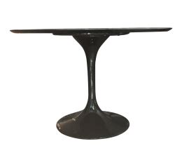 Modern Lacquered Pedestal Dining Table Front View | Dining ...