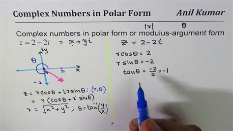 Sometimes this function is designated as atan2(a,b). Complex Number 2 - 2i convert to Trigonometric Polar ...