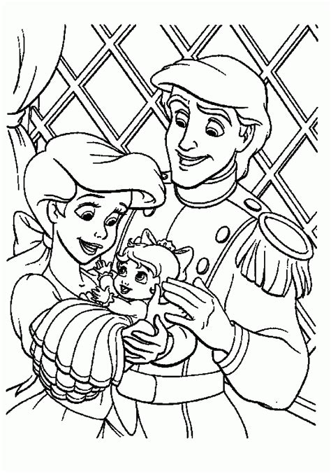 The Little Mermaid Coloring Pages Ariel And Eric Printable Kids