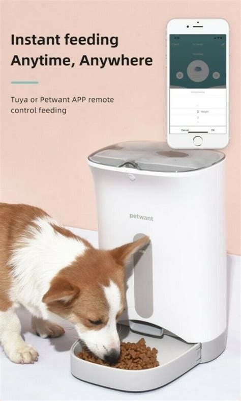 Petwant F1 Wifi Automatic Pet Smart Feeder Smartphone App White My