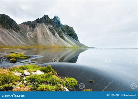 Mountains On The Shore Of Atlantic Ocean In Iceland Stock Image Image