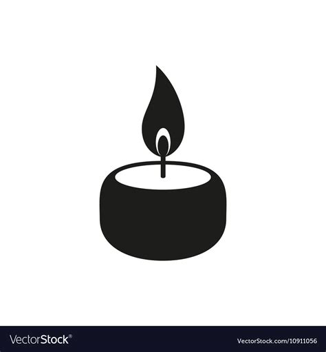 Candle Simple Black Icon On White Background Vector Image