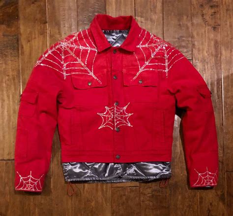 Spider Worldwide Spider Red Denim Jacket Small Grailed