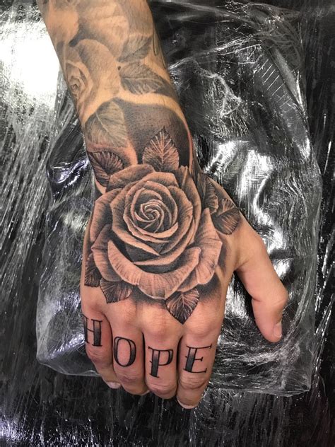 Free Hand Rose Tattoo Hand Tattoos For Guys Rose Hand Tattoo Rose