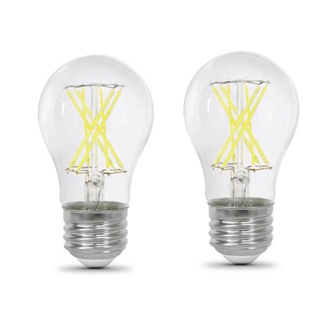 It is suitable for a wide range of applications as you can easily use it in chandeliers, ceiling fans, lanterns, scones, or decorative indoor fixtures. Feit Electric 60-Watt Equivalent A15 Dimmable Filament CEC ...