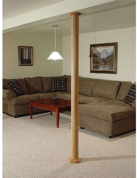 Pole Wrap 96 In X 12 In Mdf Basement Fluted Column Cover Interior