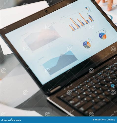 Information Business Graph Data Laptop Screen Stock Photo Image Of