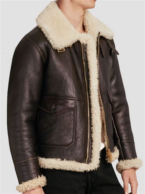 B3 Shearling Sheepskin Leather Jacket For Sale Shearling Land