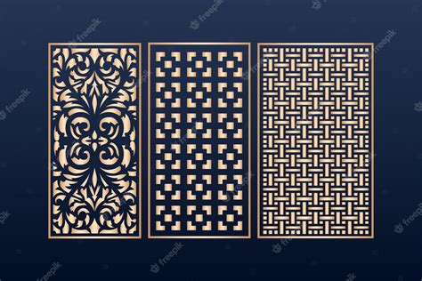 Premium Vector Decorative Laser Cut Panels Template With Abstract Texture