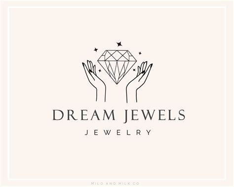 Diamond Jewelry Logo Jewelry Shop Logo Gem And Crystal Hand Logo